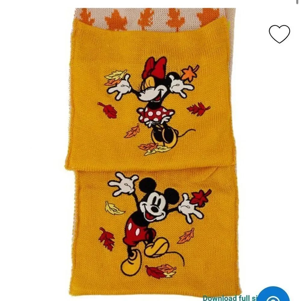 DISNEY Exclusive Disney Fall Mickey and Minnie Mouse Fair Isle Scarfw/pocket nwt